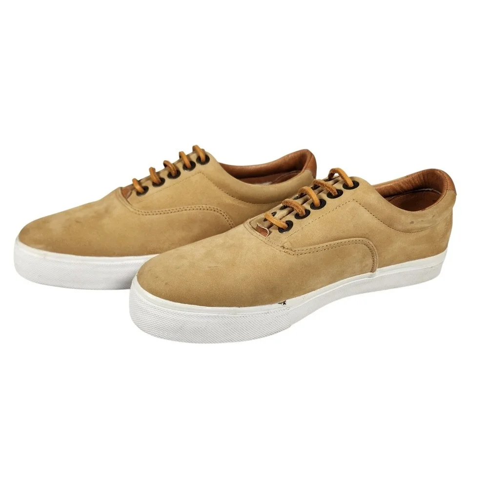 Paul Shark Yachting Men Suede Sneakers Casual Lace Up Beige EU 41 US 8